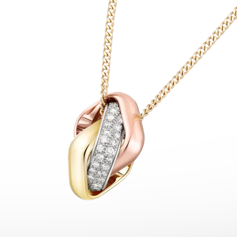 18K Celestial Trinity Cushion Diamond Necklace