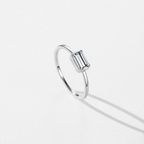Elegant Rectangle CZ Ring – 925 Sterling Silver