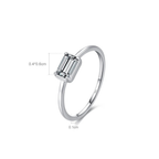 Elegant Rectangle CZ Ring – 925 Sterling Silver
