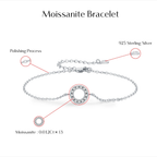 Elegant Hollow Round Moissanite Bracelet – 925 Sterling Silver