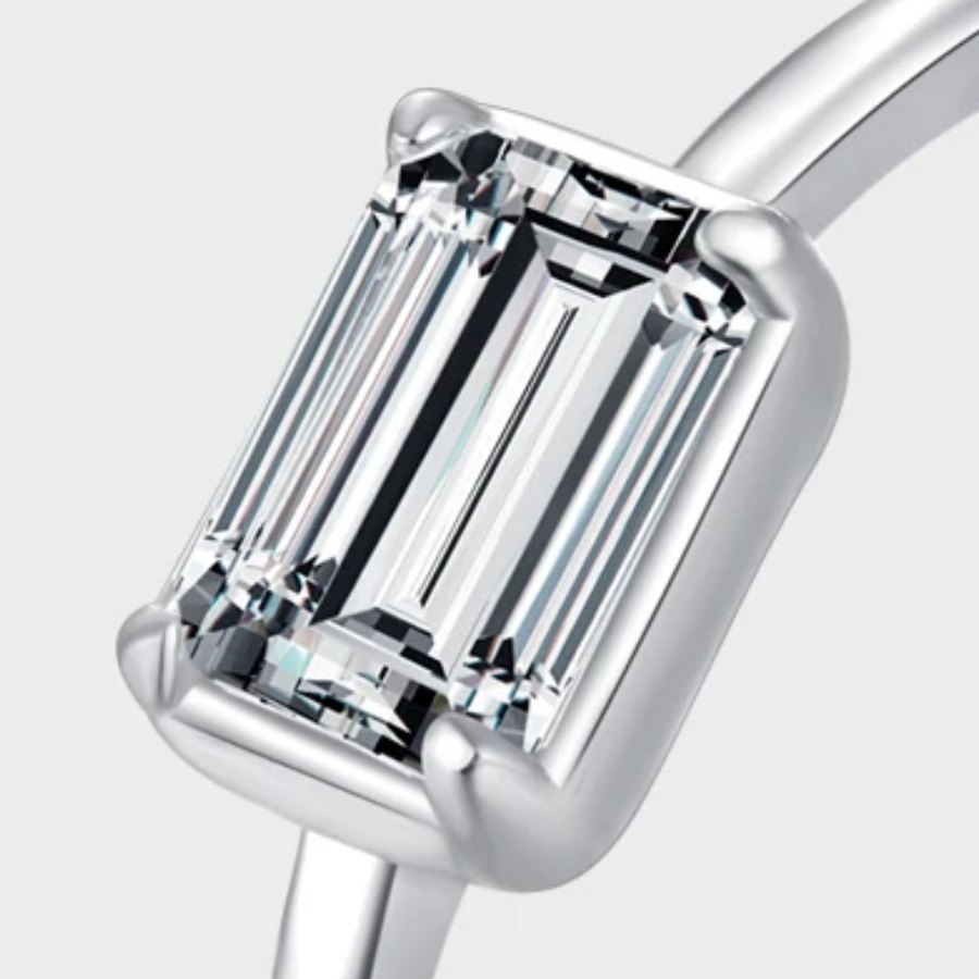 Elegant Rectangle CZ Ring – 925 Sterling Silver