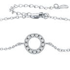 Elegant Hollow Round Moissanite Bracelet – 925 Sterling Silver
