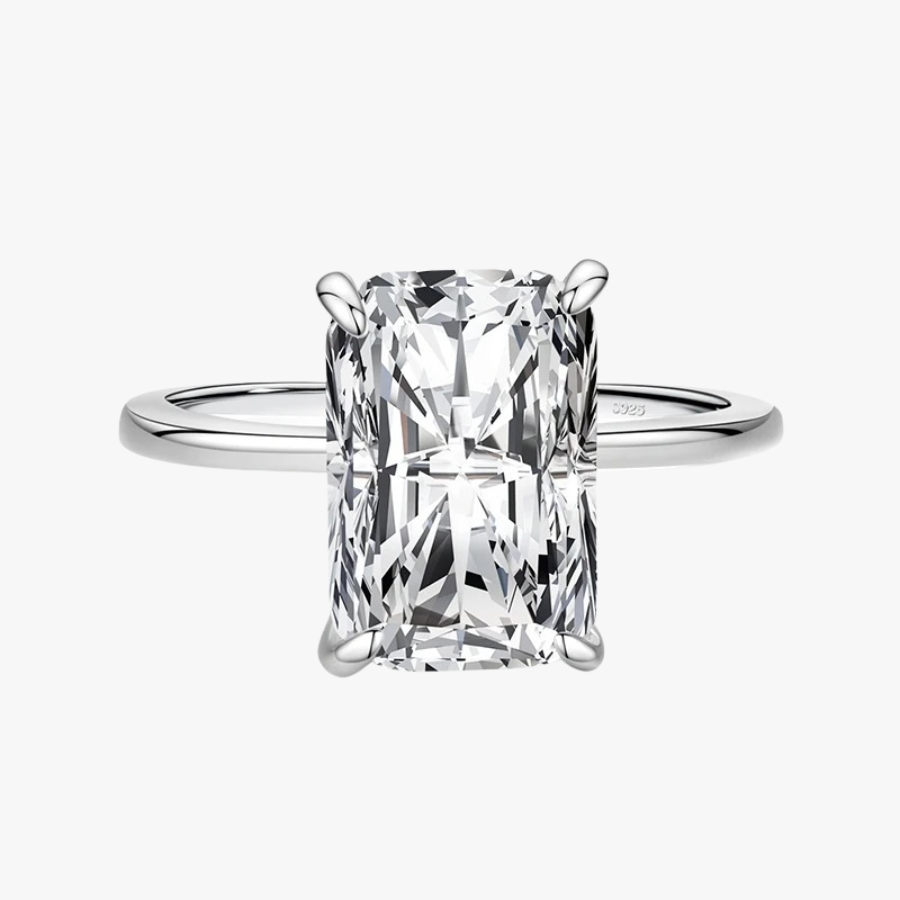 Classic Rectangular Cut CZ Ring – 925 Sterling Silver
