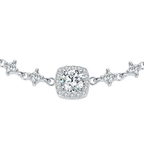 Luxury Moissanite Halo Bracelet – 0.8CT D Color 925 Sterling Silver