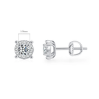 Elegant D Color Moissanite Stud Earrings – 925 Sterling Silver