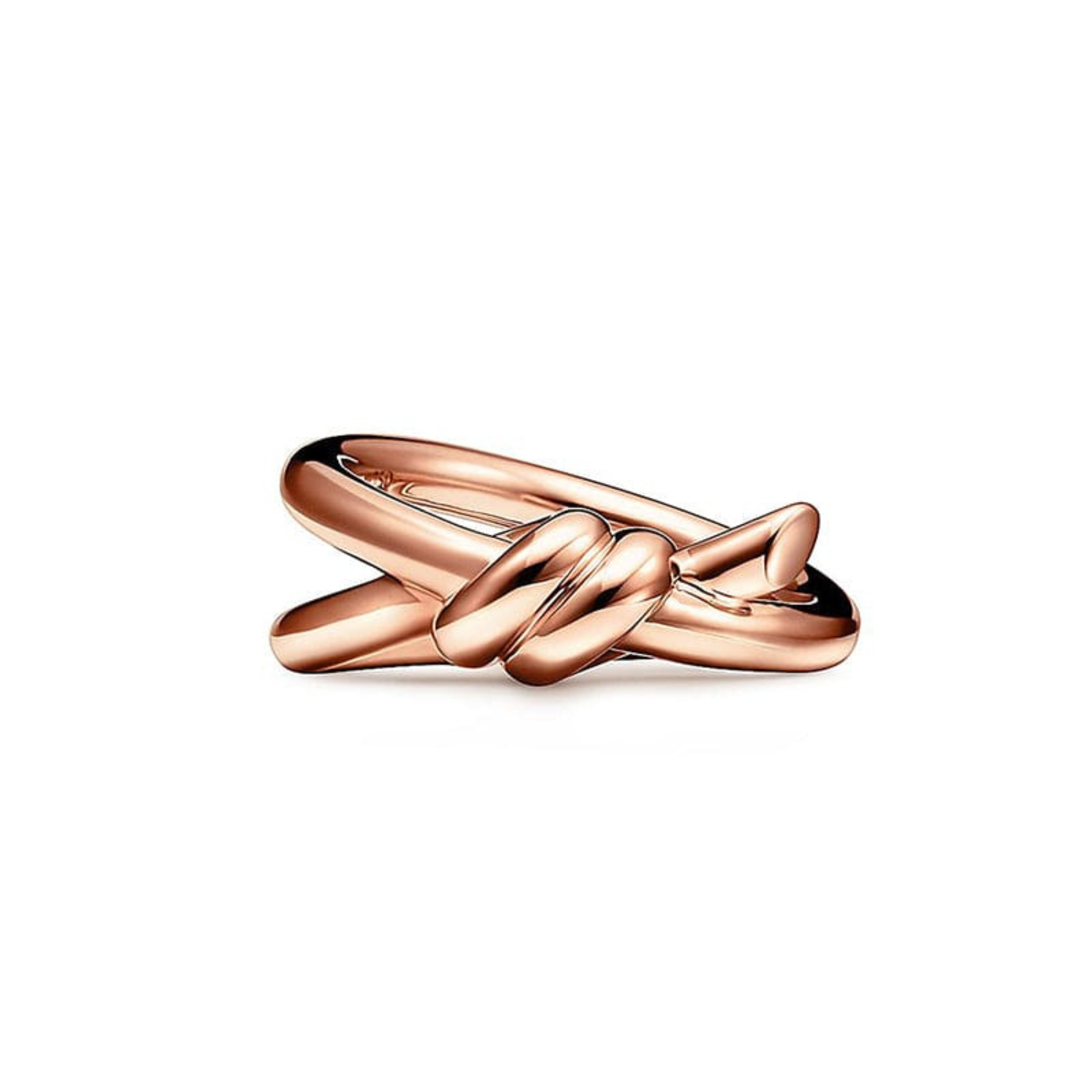18K Celestial Rose Gold T Knot Double Row Ring