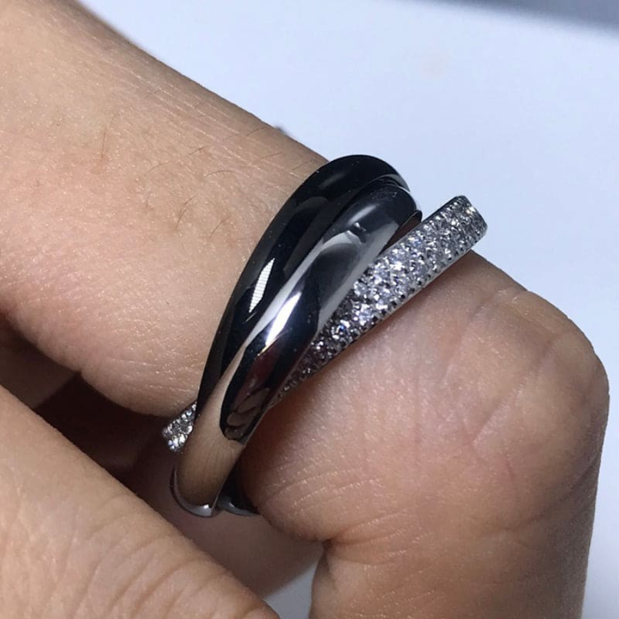 18K Celestial White Gold Ceramic Ring