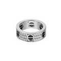 18K Celestial White Gold Love Diamonds Ceramic Ring