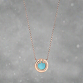 18K Celestial T Diamond & Turquoise Circle Pendant Necklace