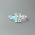 18K Celestial T Diamond & Turquoise Wire Ring