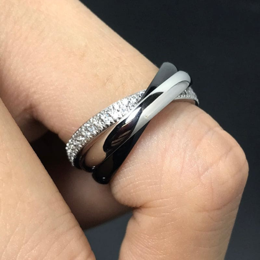 18K Celestial White Gold Ceramic Ring