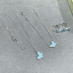 18K Celestial Sweet Alhambra Blue Butterfly Necklace