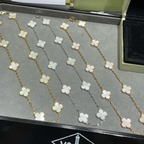 18K Celestial Vintage Alhambra Pearl 10 Motifs Necklace