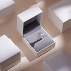 ELVORIA 7mm Moissanite Ring GRA ELVDA11 – Platinum Plated 925 Sterling Silver