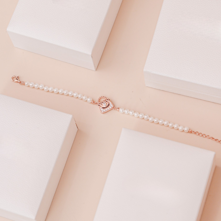 ELVORIA Chérie Bag Mini Handbag Rose Gold Bracelet – 18K Gold Plated 925 Sterling Silver