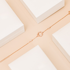 ELVORIA Rose Flower Rose Gold Bracelet – 18K Gold Plated 925 Sterling Silver