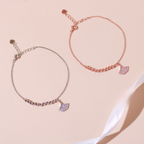 ELVORIA Ginkgo Leaf Bracelet – Rose Gold & Platinum Plated 925 Sterling Silver