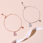 ELVORIA Lucky Coin Pouch Bracelet – Rose Gold & Platinum Plated 925 Sterling Silver