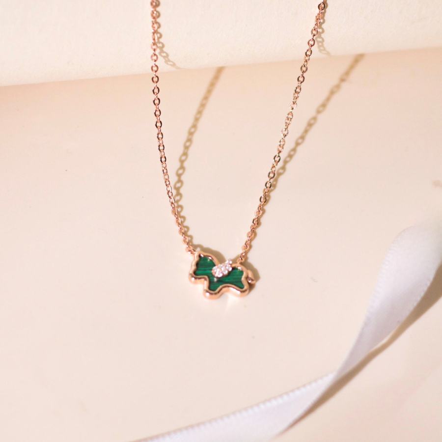 ELVORIA Unicorn Necklace – 18K Rose Gold & Platinum Plated 925 Sterling Silver