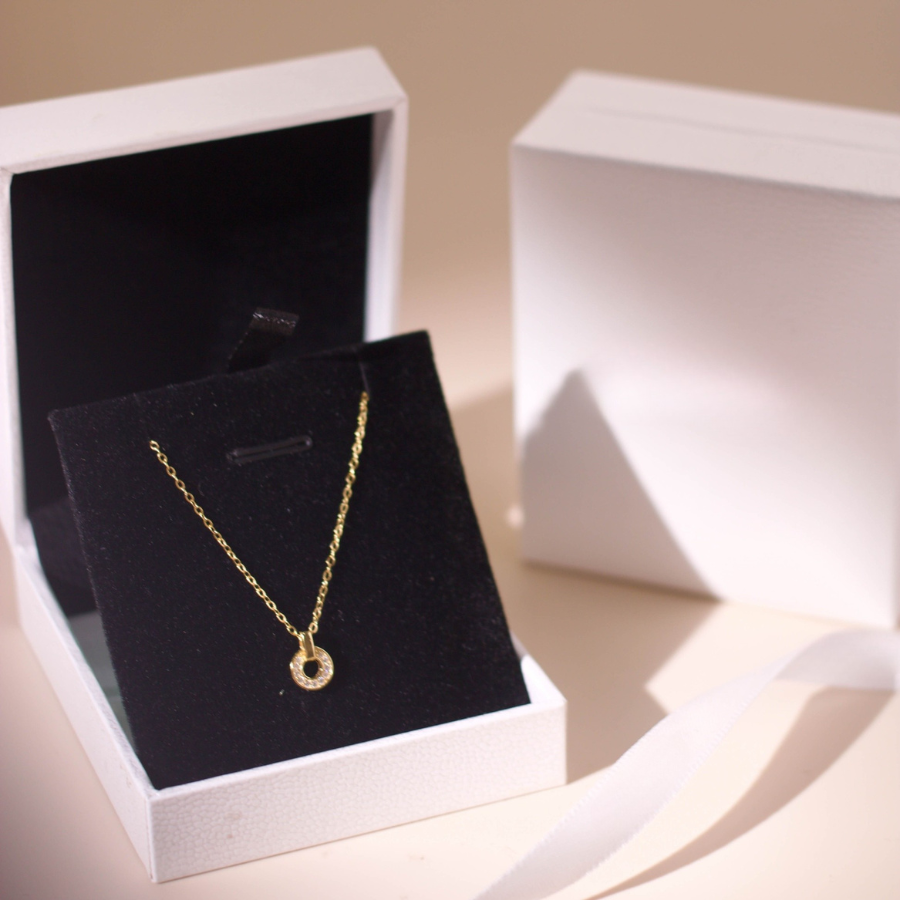 ELVORIA Maris Open Circle Necklace – 18K Gold Plated 925 Sterling Silver