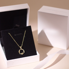 ELVORIA Aquamarine Necklace – 18K Gold Plated 925 Sterling Silver