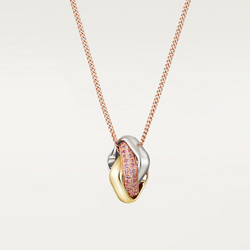 18K Celestial Trinity Pink Diamond Necklace