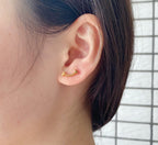 18K Celestial T Smile Yellow Gold Earrings