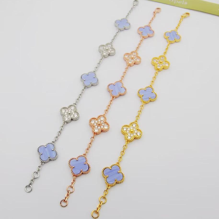 18K Celestial Vintage Alhambra Purple Diamonds Bracelet