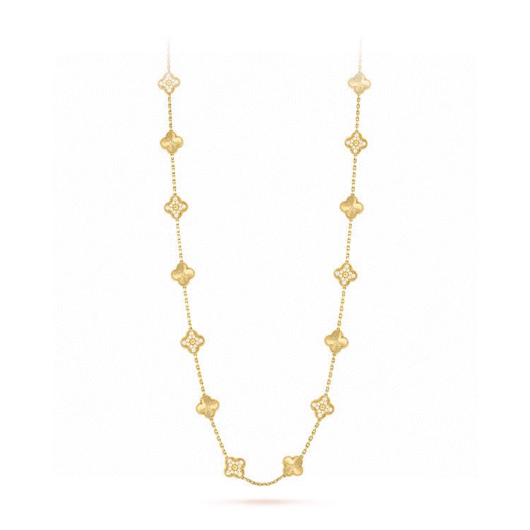 18K Celestial Vintage Alhambra 20 Motifs Long Necklace