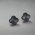 18K Vintage Alhambra Black Earrings