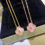 18K Celestial Sweet Alhambra Pink Clover Necklace