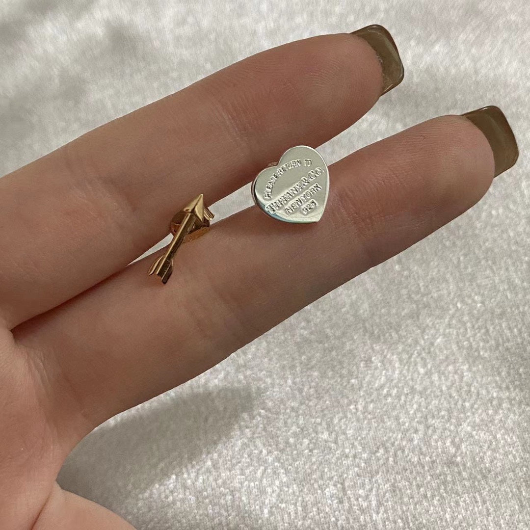 18K Celestial Return to T Lovestruck Heart Tag & Arrow Earrings