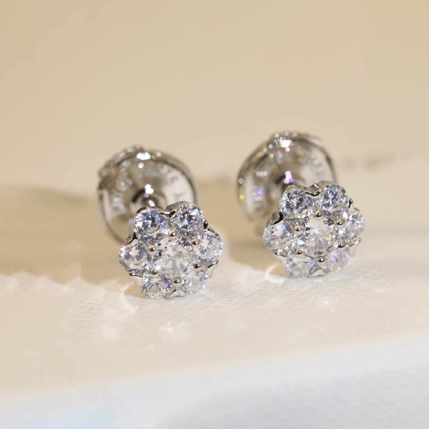 18K Celestial Flower Crystal Earrings