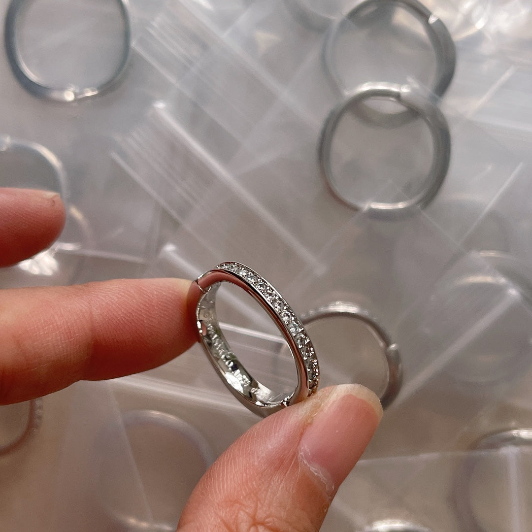 18K Celestial T Lock Diamonds White Gold Ring