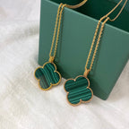 18K Celestial Magic Alhambra Malachite Necklace