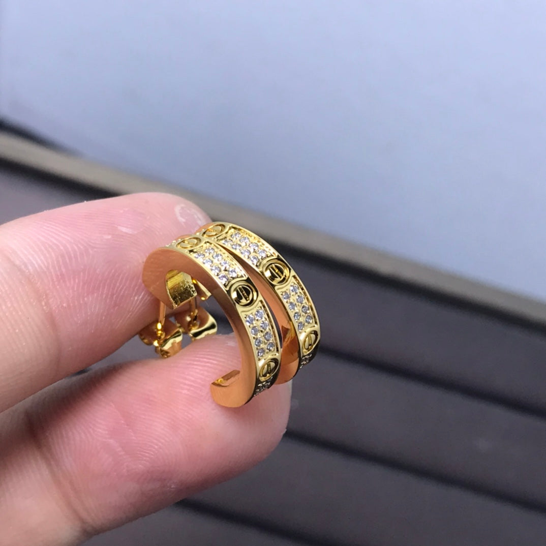 18K Celestial Love Pave Diamonds Earrings
