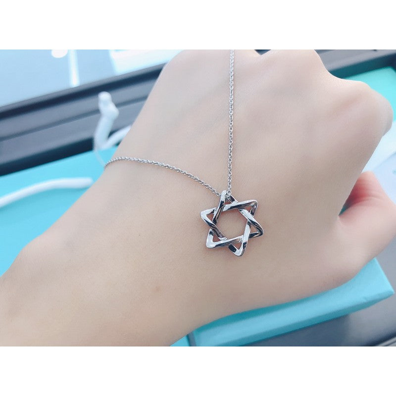 18K Celestial Star of David Pendant Necklace