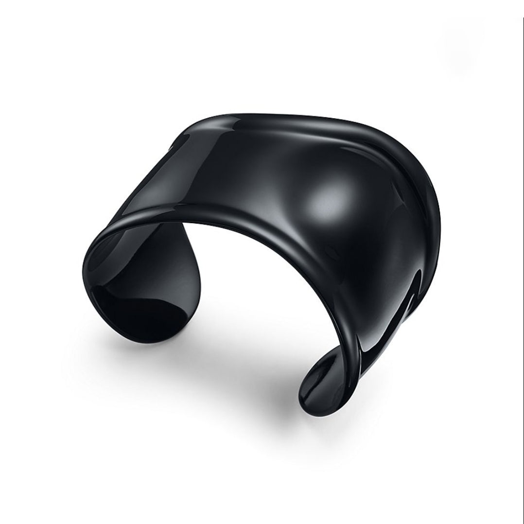 18K Celestial T Elsa Peretti Small Bone Cuff Black Bracelet