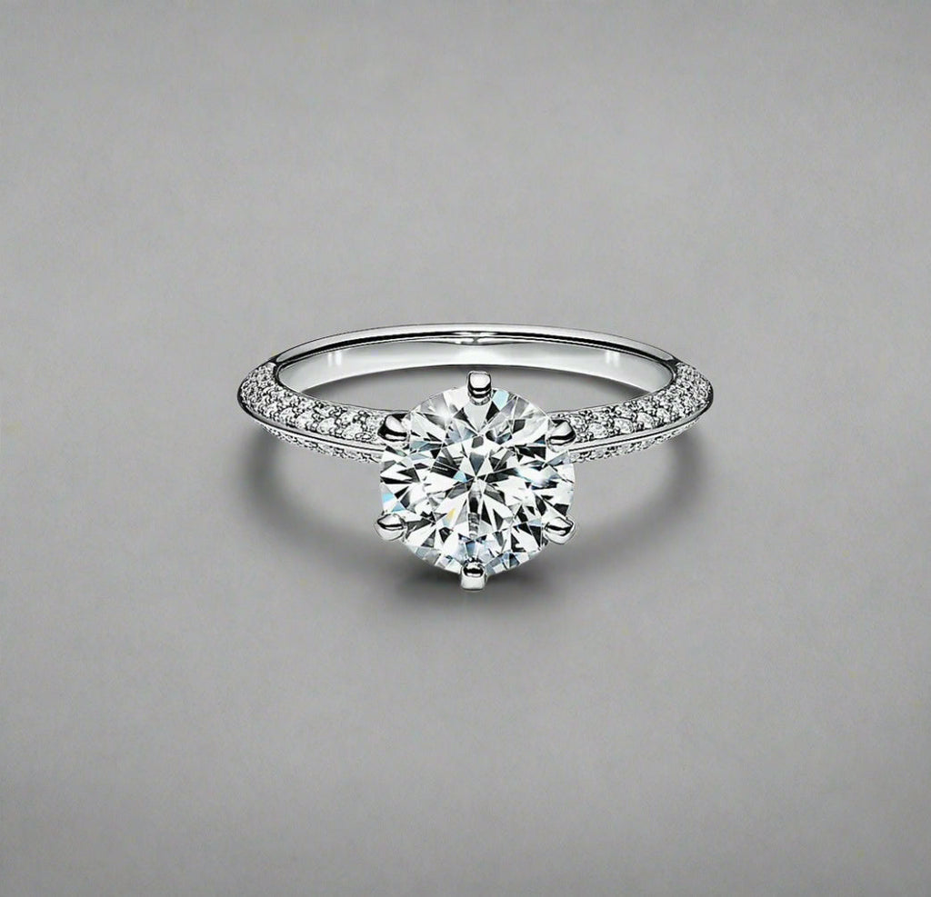 18K Celestial T Pav̩ T Setting Engagement Ring