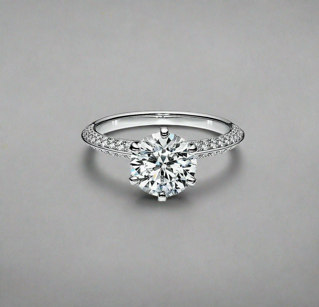 18K Celestial T Pav̩ T Setting Engagement Ring