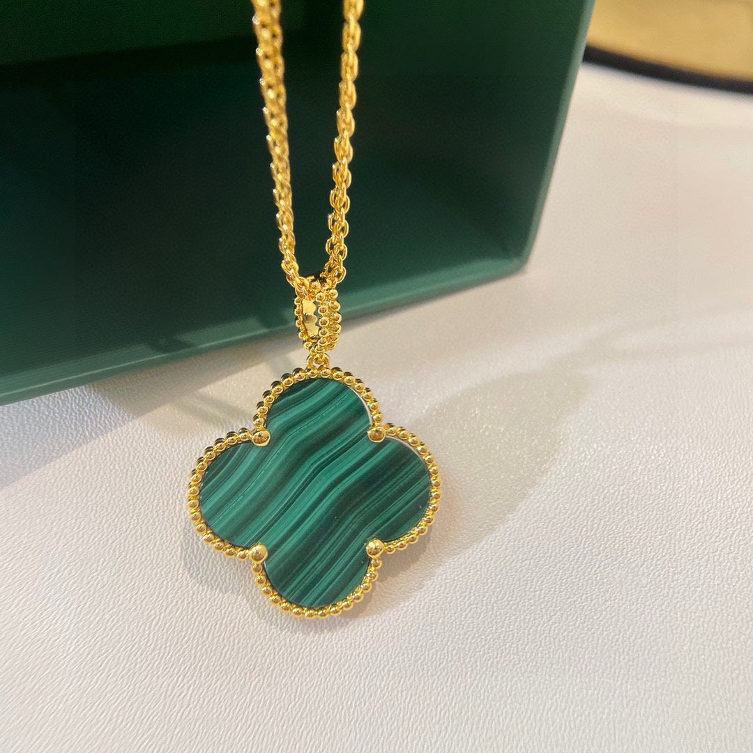 18K Celestial Magic Alhambra Malachite Necklace