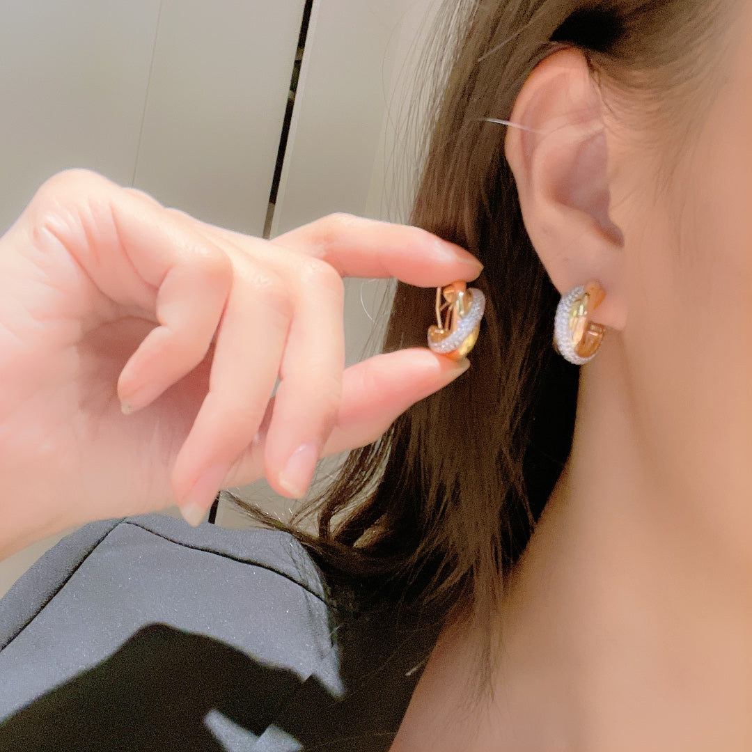 18K Celestial Trinity Diamond Earrings