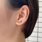 18K Celestial T Smile Earrings