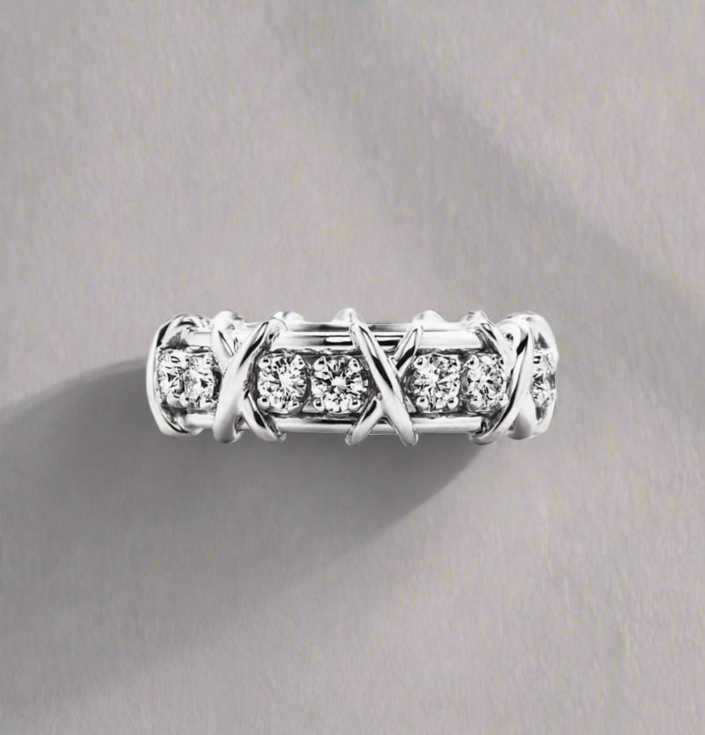 18K Celestial T Schlumberger Eighteen Stone Ring