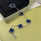 18K Celestial Vintage Alhambra Crystal Blue Bracelet