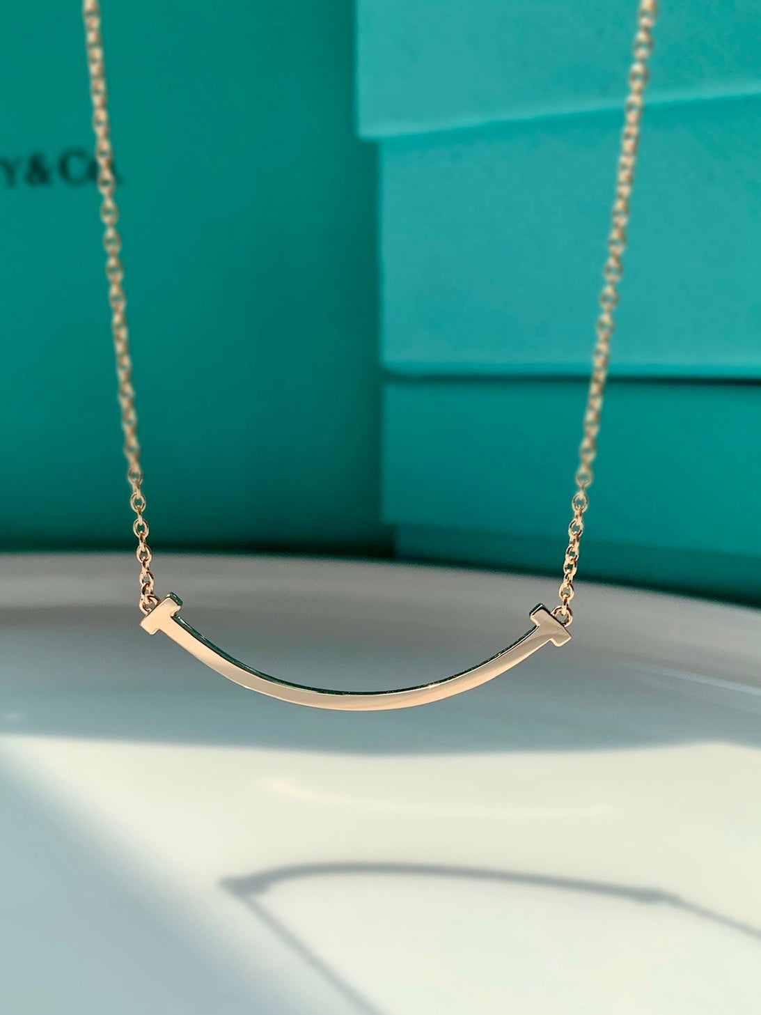 18K Celestial T Smile Pendant Necklace