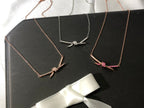 18K Celestial T Knot Pendant Diamond Necklace