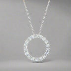 18K Celestial T Circle Diamonds Necklace