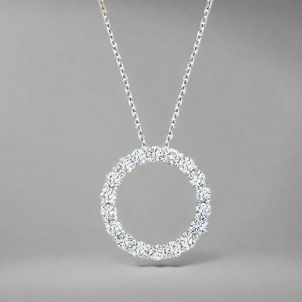 18K Celestial T Circle Diamonds Necklace