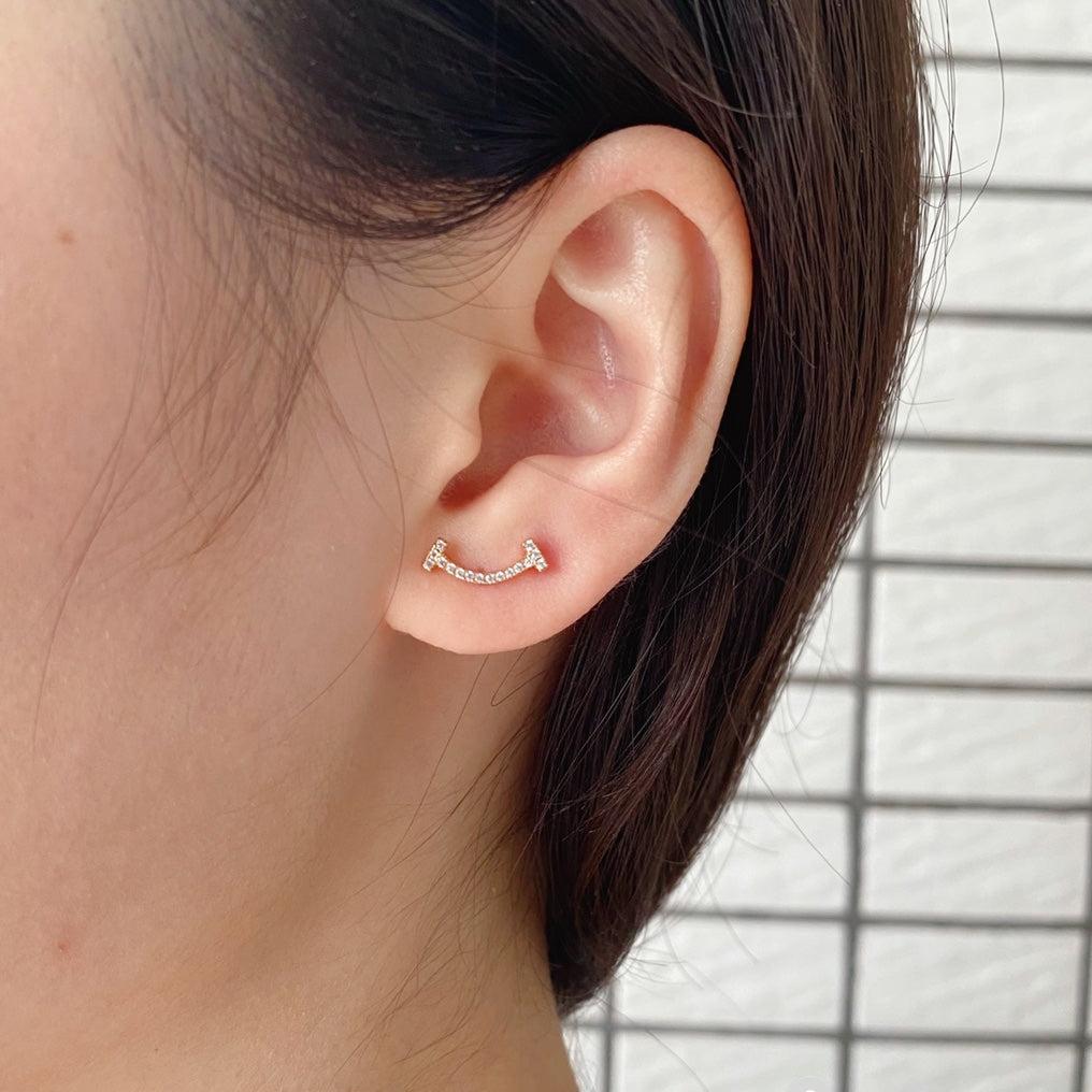 18K Celestial T Smile Diamonds Earrings